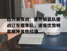 MK体育-拉力赛夜战：塞外银狐队鏖战辽东猎隼队，速度优势明显精神属性拉满的简单介绍